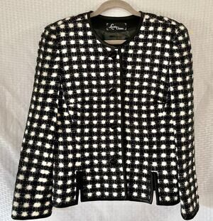 Lourdes Chavez Haute Couture 100% Pure Wool Tweed Blazer - Jacket S/M